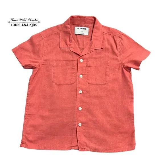 Old Navy XS (5) Salmon Linen Button Up Shirt