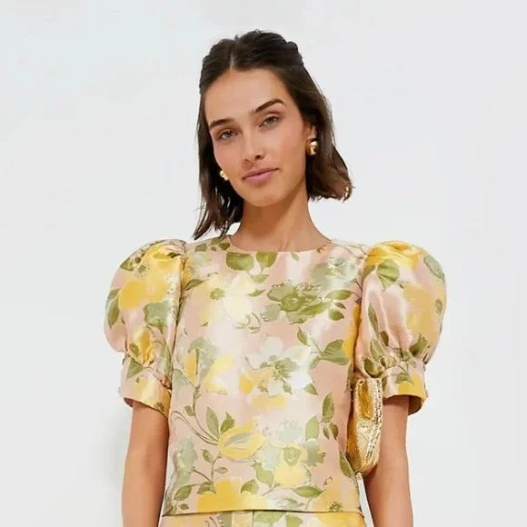 NWT! Tuckernuck POMANDER PLACE Floral Lotus Jacquard Thea Blouse X-Large