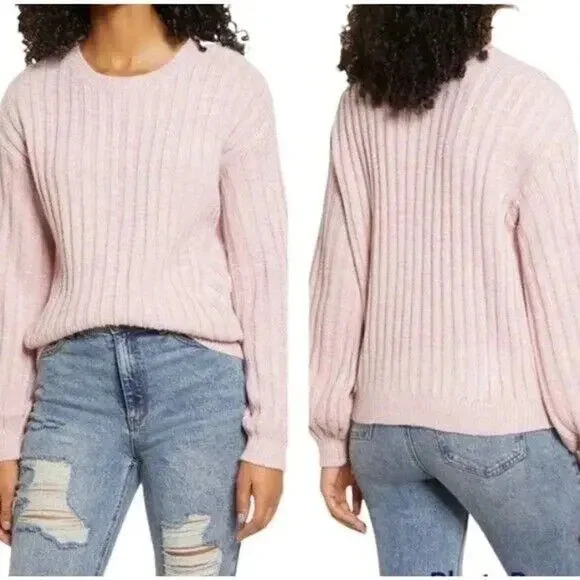 BLANK NYC HEATHER RIBBED CREWNECK‎ SWEATER Size XS New wit Tags