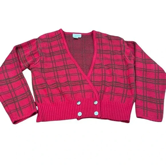 Vintage Hasting and Smith Holiday Knit Sweater‎ Cardigan Medium Oversized Cozy