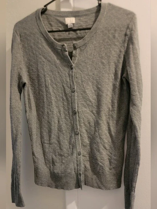 Gray Women's Button-Front Sweater S from A New Day!