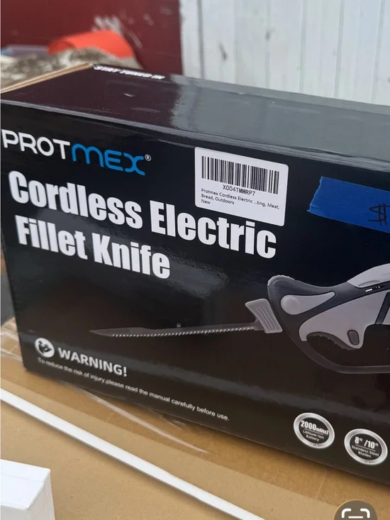 Protmex Cordless Electric Fillet Knife - Black & Gray