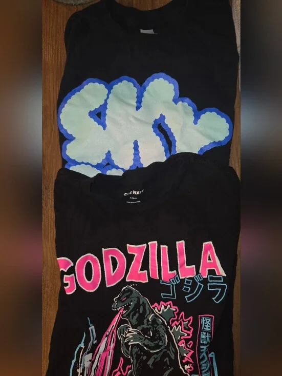 Boys Lot- Old Navy Black Godzilla Graphic Tee, Sky Zone Tee