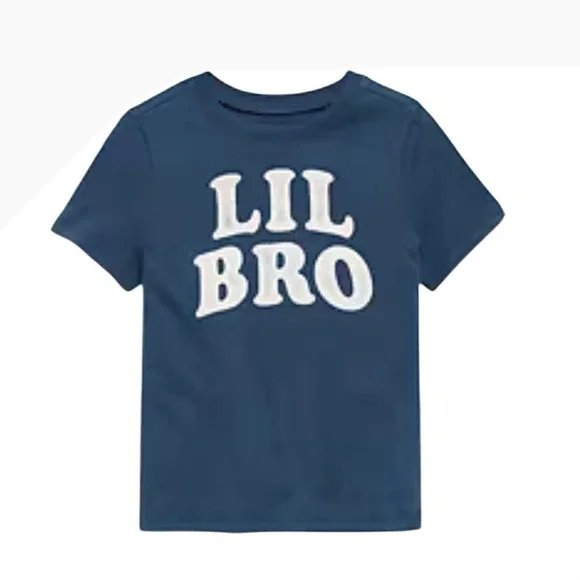 Old Navy Kids Navy Blue Lil Bro Graphic Short Sleeve T-Shirt‎ 5T NWT