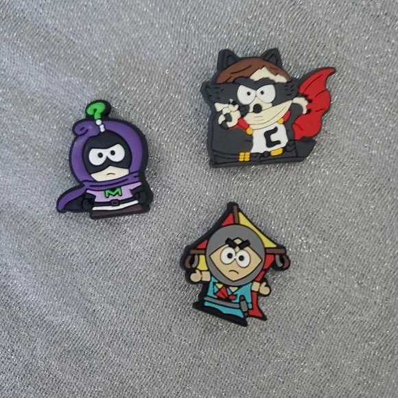 South‎ Park Superhero Shoe Charms 3pc Set Mysterion Coon Human Kite Croc