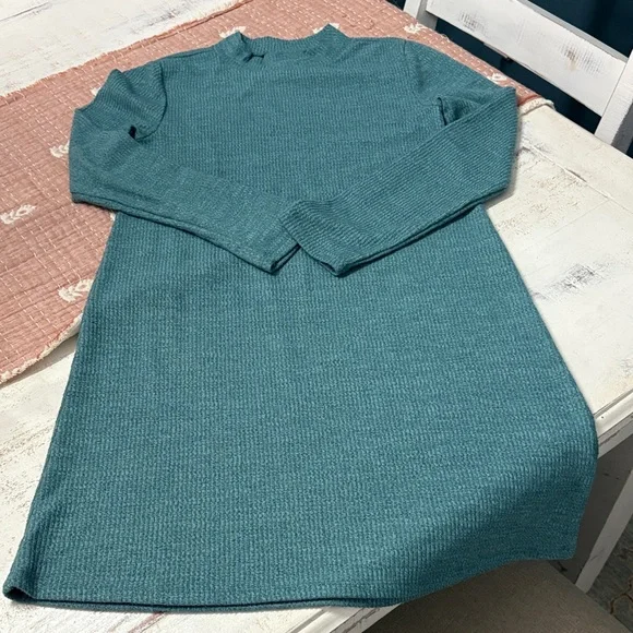 Old‎ Navy Teal Casual Mock Turtleneck Dress Size XL Ribbed SOFT