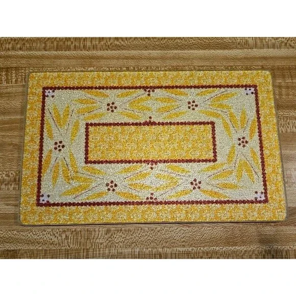 Temptations by Tara Old World Rectangular Glass Trivet Yellow & Red 10