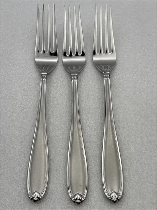 Lot 3 Princess House BARRINGTON Dinner Forks EUC 18/10 Stainless Flatware 8-1/8