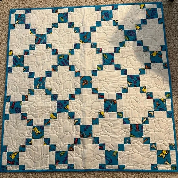 Blue & White Patchwork Quilt - Home Bedding Quilts