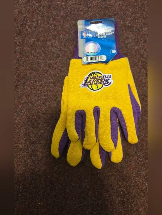 New! Los Angeles Laker Kids Spirt Utiluty Gloves Basketball School Gift Fun Spor