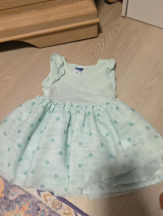 Old Navy Mint Green Floral Mesh Girls Dress