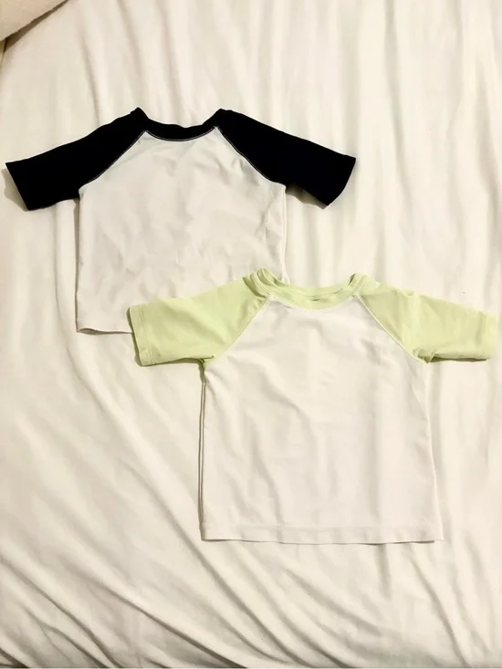 Old navy toddler boys swim rash guard shirt 2 pc set bundle summer 2T 24M white
