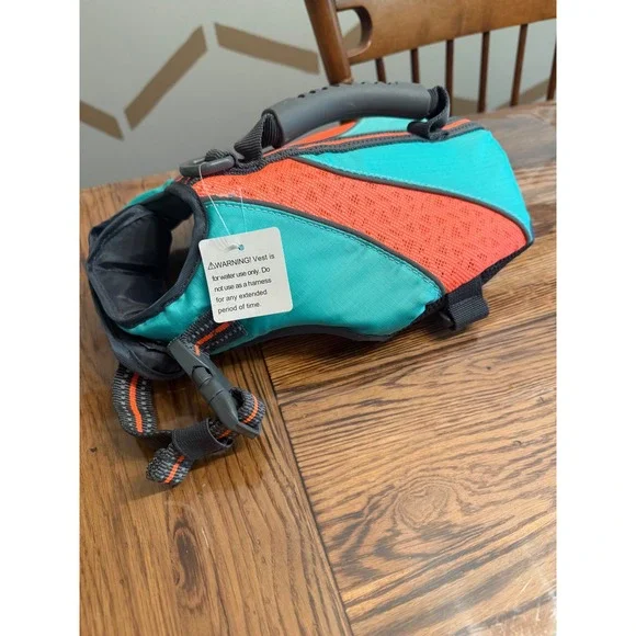 International Pet Supplies Life Jacket Dog XS Teal Orange Reflective Safety Vest