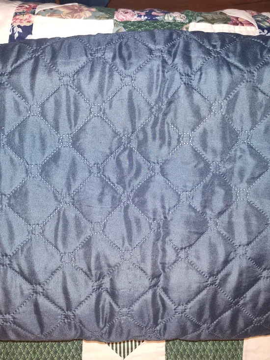 Plush Quilted Navy Blue Bedspread - Unbranded