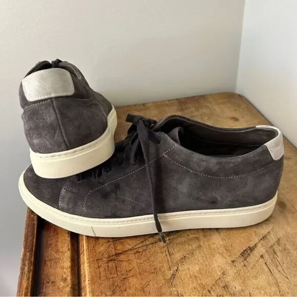 Allen Edmonds Gray Suede Low Top Lace Up Sneakers Men's 7 see INFO