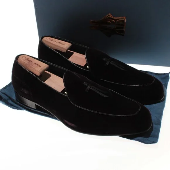 Di Bianco NWB Tasseled Slip On Loafers Size 9 US in Dark Purple Velvet