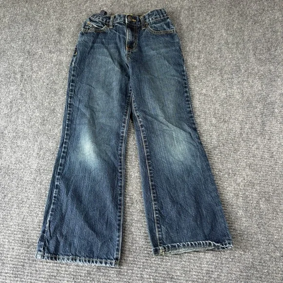 Old Navy Kids Boys Size 8 Regular Bootcut Dark Wash Blue Denim Jeans 100% Cotton