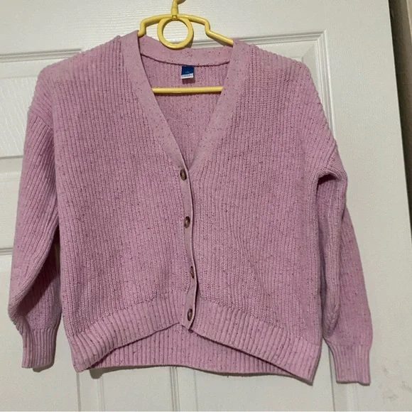 Old Navy Girls Pink Cardigan W/4 Buttons Size Large (10)