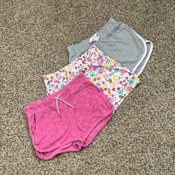 Girls Textured Floral Shorts Bundle