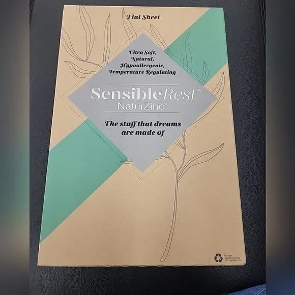 Brand New in Box SENSIBLE REST NaturZinc® King Flat Sheet Pink MSRP $170