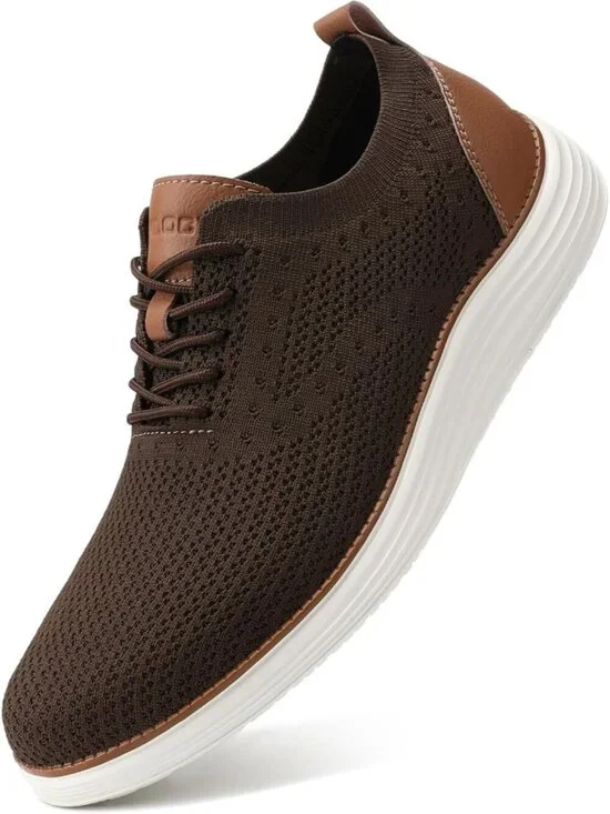 VILOCY Men's Brown Ethylene Vinyl Acetate Casual Breathable Comfortable Sneakers