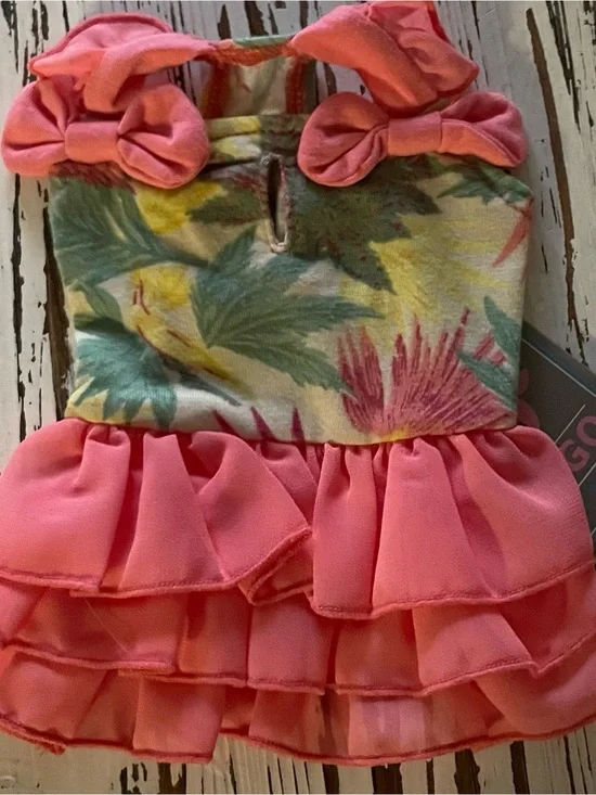Floral Ruffle Dress with Bow Straps