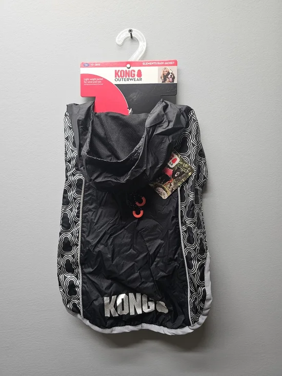 NWT KONG Outerwear Black Rain Jacket for Dogs