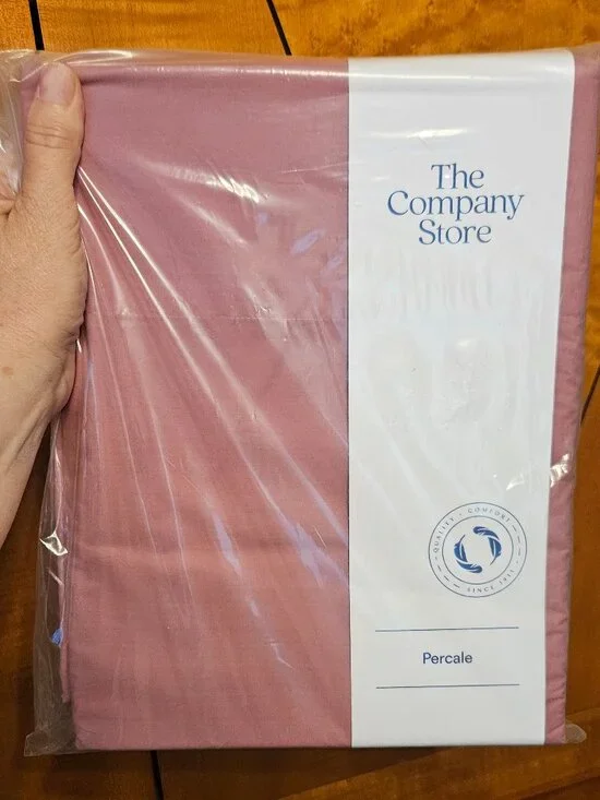 Company Store Queen 100% Cotton Percale Extra Deep Flat Sheet 96x108