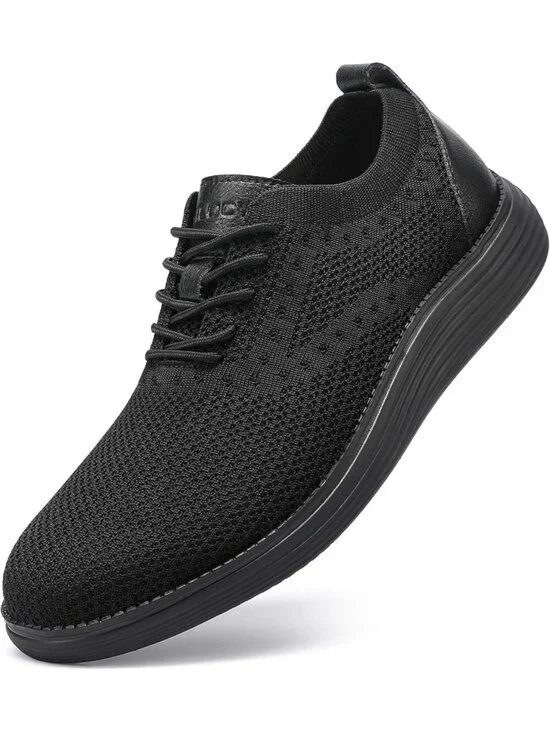VILOCY Men's Black Ethylene Vinyl Acetate Casual Breathable Comfortable Sneakers