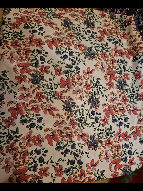 Floral Print Top Sheet Coral, Blue & Green on Cream Threshold  Target Queen