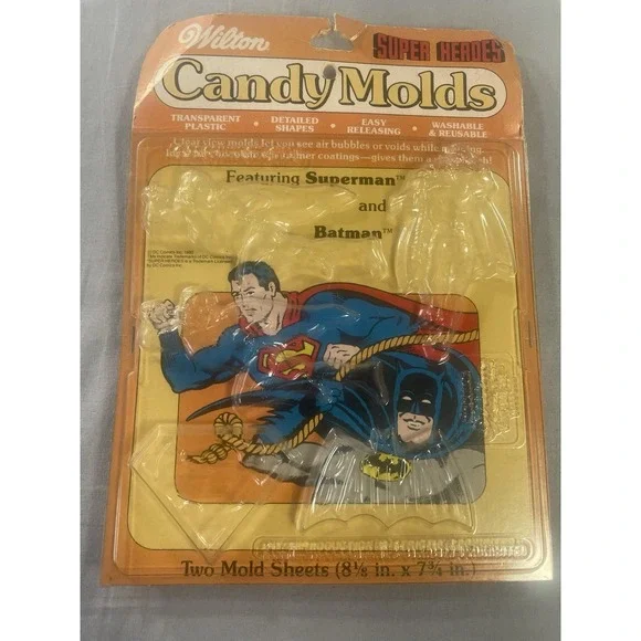 Vintage Wilton Candy Molds DC Superman Batman Super Heroes Original 1980 Comics