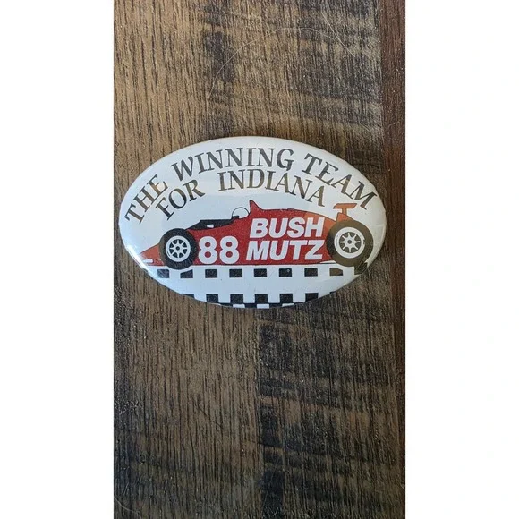 The Winning Team For‎ Indiana's 88 Bush Mutz coattail oval pinback button pin