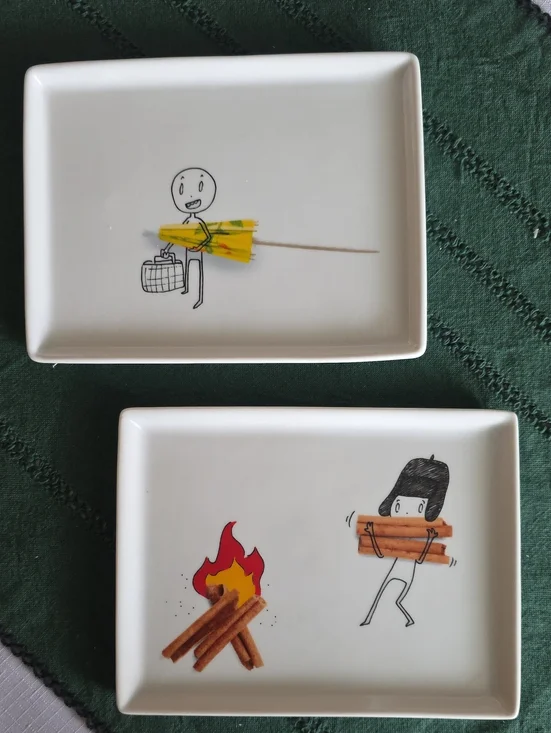 Two CB2 Oliver Appetizer Plates Crate and Barrel