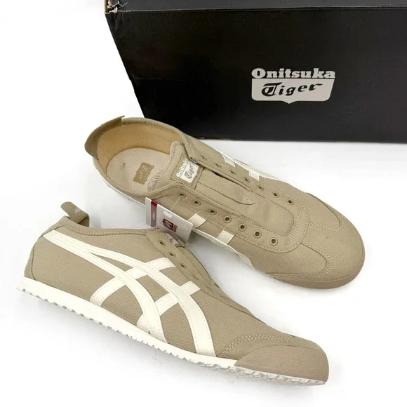 Onitsuka Tiger Mexico 66 Slip-On Sneakers Wood Crepe Cream Canvas Mens 12