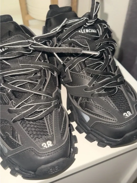 balenciaga black track sneakers size 8