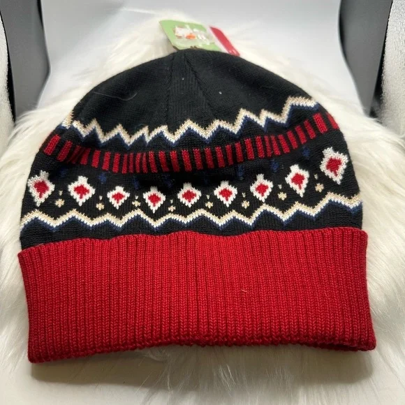 🩷5/$10 Cozy PET Knit Beanie - Red & Black