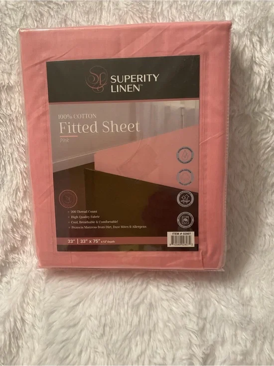 Pink Fitted Sheet - 100% Cotton
