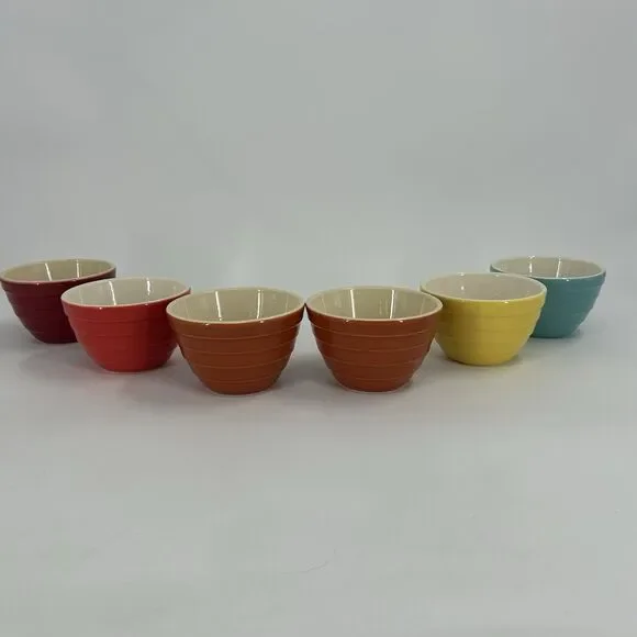 Vintage Crate & Barrel Parker Ribbed Beehive Bowl Set of 6 Retired Fast Shipping