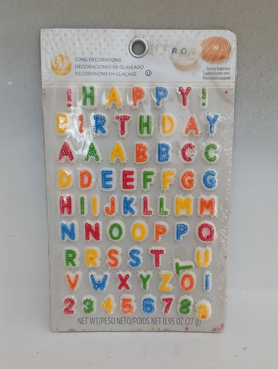 Colorful Birthday Letter Icing Decorations - Multicolor