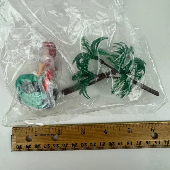 Sealed Vtg 1990s Little Mermaid w Sebastian Applause Cake Topper w 2 Palm Trees‎
