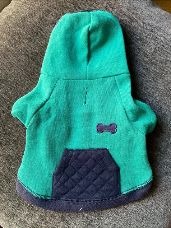 Teal & Navy Quilted Dog Hoodie