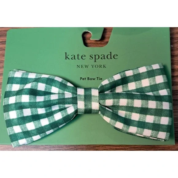 Kate Spade Dog Bowtie,‎ Green and White, One Size