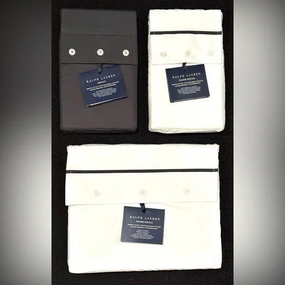 $425 NEW RALPH LAUREN HOME QUEEN LOFT GRAY SET FLAT SHEET + 4 PILLOWCASES 464 TC
