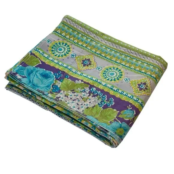 Vtg Cannon Royal Family Flat Sheet Double‎ 70s Cottagecore Chintz Floral MCM