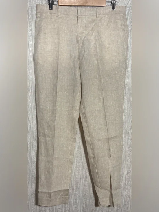H&M Light Tan Linen-Blend Chinos size 34R
