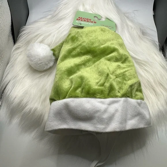 🩷5/$10 Green and White PET  Santa Hat