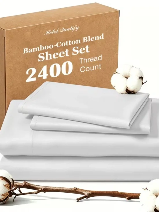 White Bamboo Cotton Sheets