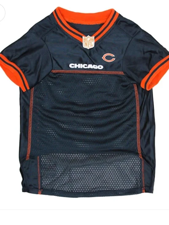 NFL Chicago Bears Navy and Orange Short Sleeve Jersey