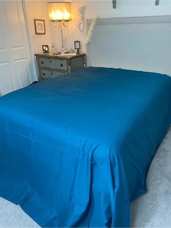 Teal Luxury King Flat Sheet 100% cotton