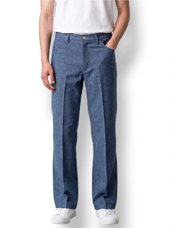 4/$20 Wrangler Vintage Blue Heather Polyester Western Dress Pants 36x30 USA